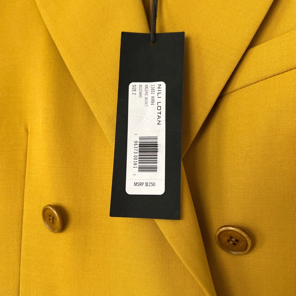 Nili Lotan Double-Breasted Mustard Valerie Jacket - Picture 4 of 8